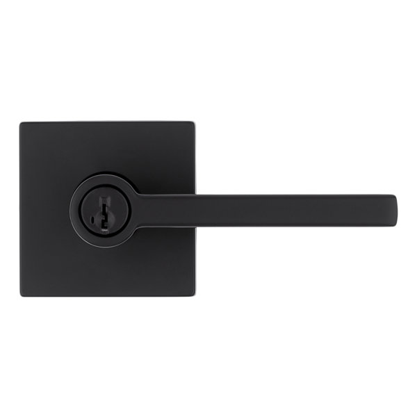 Kwikset Halifax Poignée De Porte Factice, Levier Simple Face Pour Placards, Portes Françaises Et Garde-manger, Noir Mat, Réversible, Avec Protection Microban